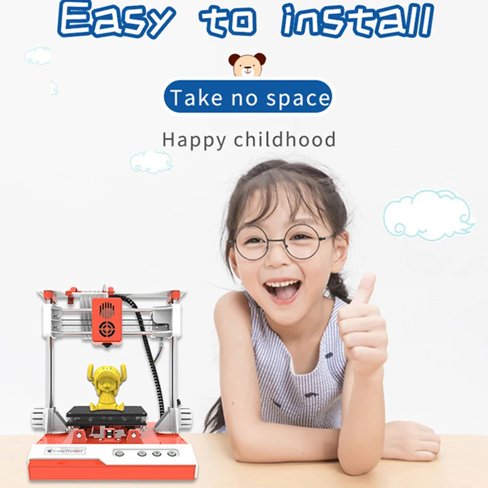 3D Printer K1  One Key Printing Household Education Children 3D Mini Desktop Silent Printers DIY with TF Card for PC