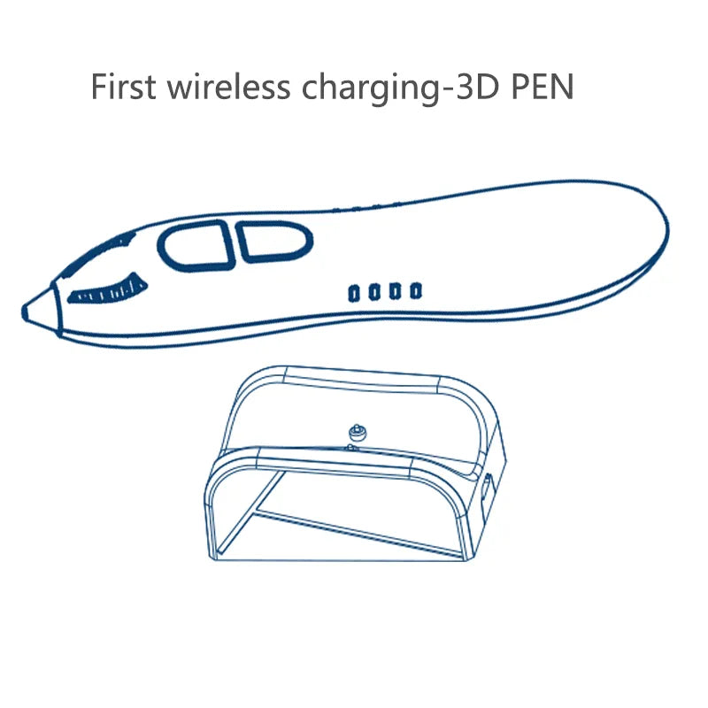 Wireless 3D pen Anti scalding low-temperature storage wireless magnetic suction charging base for DIY 3D printing pen